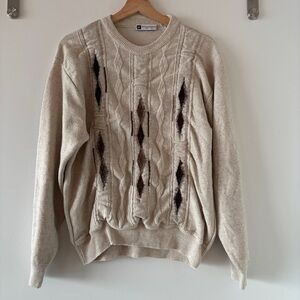 Vintage Bachrach Merino Wool Tan Crewneck Sweater